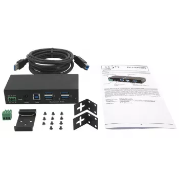 EXSYS EX-11244HMS USB Hub 3.2 Gen 1 Type-B 5000 Mbit/s Schwarz