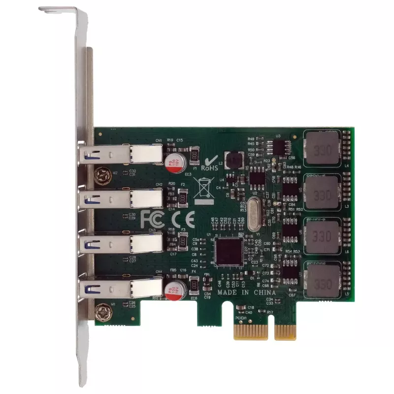 EXSYS 4-Port USB 3.2 Gen 1 PCIe-Karte mit Self-Power 3A Renesas