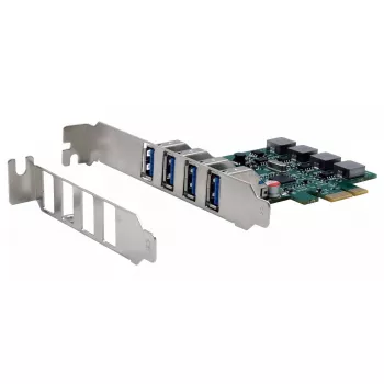 EXSYS 4-Port USB 3.2 Gen 1 PCIe-Karte mit Self-Power 3A Renesas
