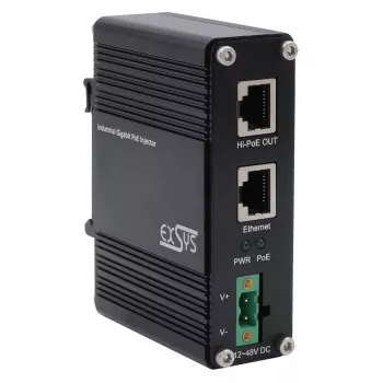 EXSYS PoE++ Gigabit-Injektor 60W -40 °C bis +80 °C