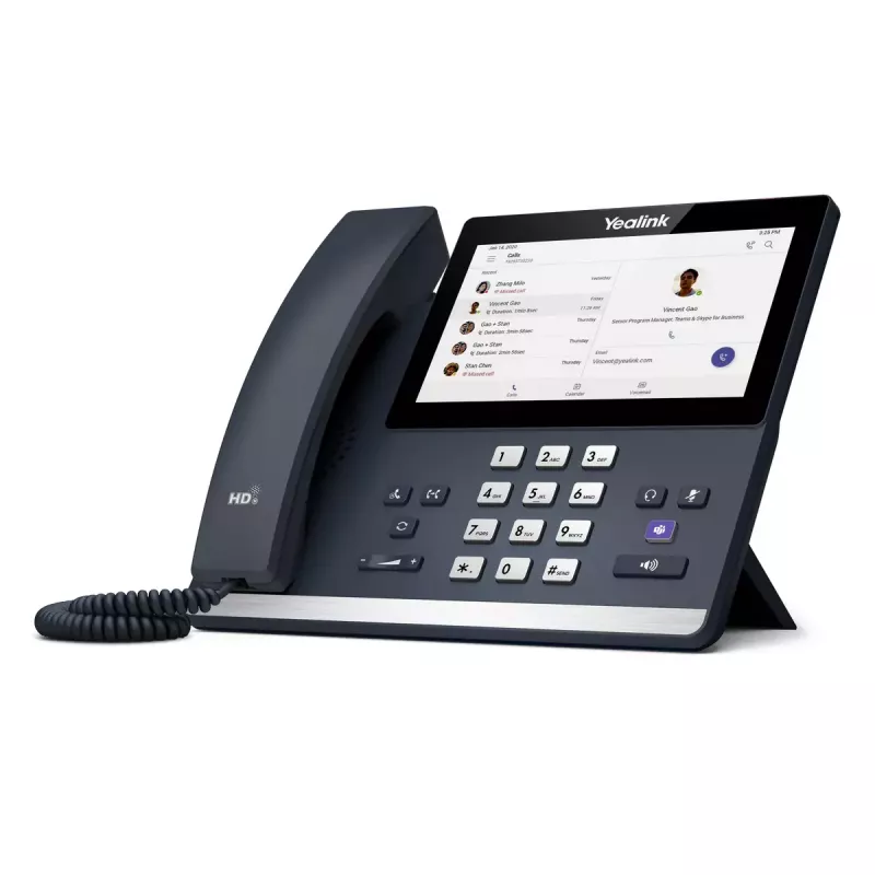 IP Phone Yealink MP56 Microsoft Teams Edition — 7 Zoll kapazitiver Touchscreen, Android, Gigabit Ethernet, PoE, Bluetooth, kabelgebundener Hörer