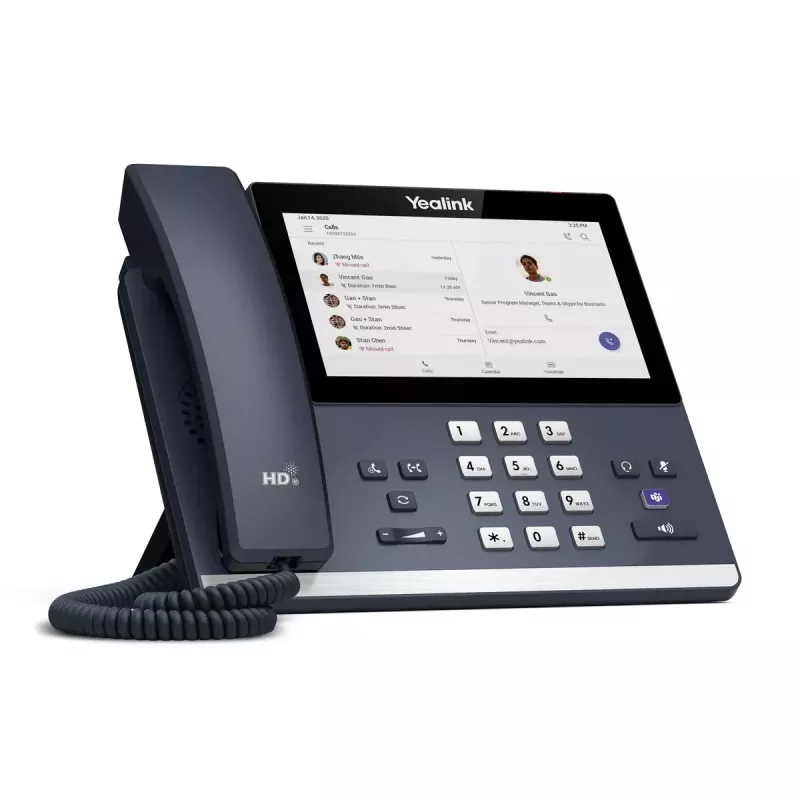 IP Phone Yealink MP56 Microsoft Teams Edition — 7 Zoll kapazitiver Touchscreen, Android, Gigabit Ethernet, PoE, Bluetooth, kabelgebundener Hörer