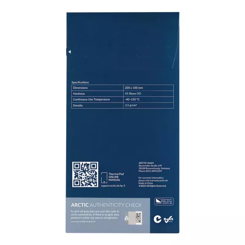 Thermopad ARCTIC TP-3 Premium Performance 200x100 mm 1 mm Blau