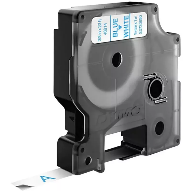 DYMO Authentic D1 Beschriftungsbänder | Blaue Schrift auf weißem Band | 9 mm x 7 m | Selbstklebende Etiketten für LabelManager Beschriftungsgeräte | Hergestellt in Europa