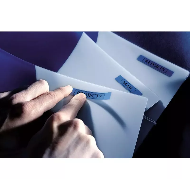 DYMO Authentic D1 Labels | Schwarzer Druck auf blauem Band | 19 mm x 7 m | Selbstklebende Etiketten für LabelManager Etikettendrucker | Hergestellt in Europa
