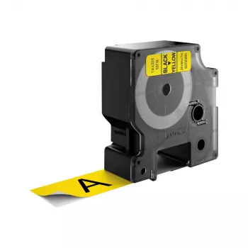 DYMO Authentic D1 Labels | 24mm x 7m Rolle | Schwarzer Druck auf Gelb | Selbstklebende Etiketten für LabelManager Etikettendrucker
