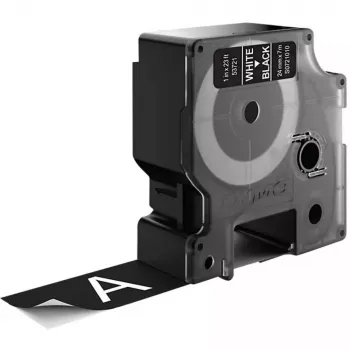DYMO Authentic D1-Etiketten | 24 mm x 7 m Rolle | Weiß auf Schwarz bedruckt | Selbstklebende Etiketten für LabelManager Etikettendrucker
