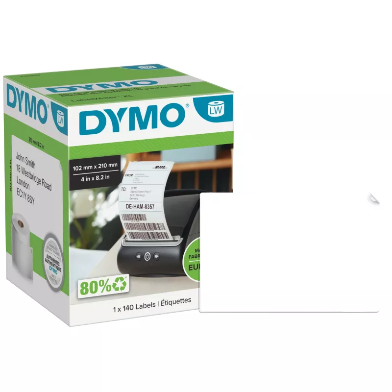 DYMO Druckeretikett 2166659 Weiß Universal Rechteckig 10,2x21 cm