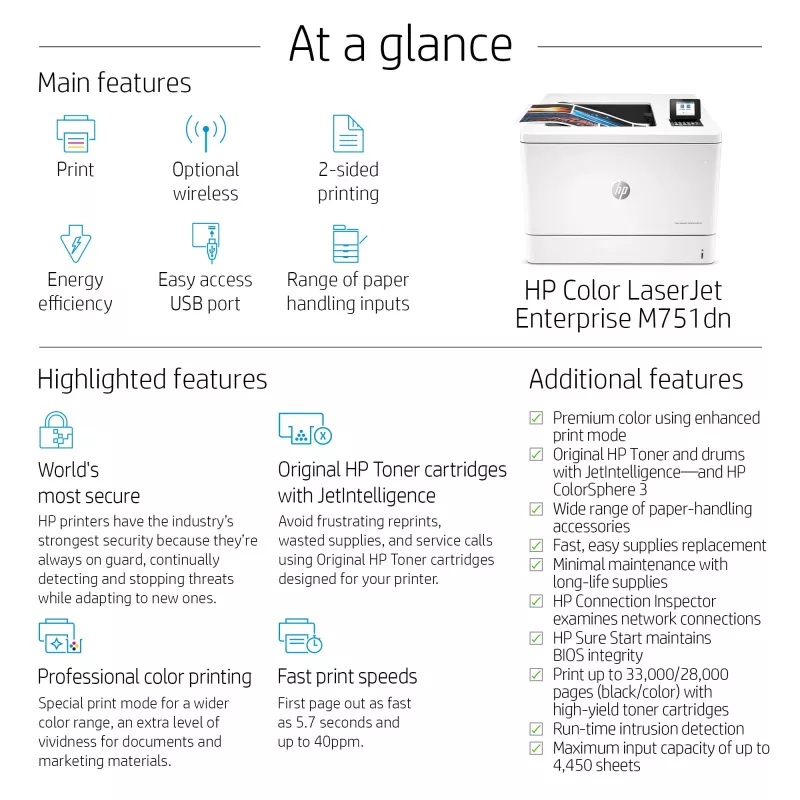 Drucker HP Color LaserJet Enterprise M751dn Laser Farbe