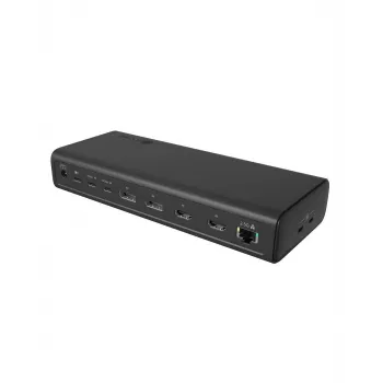 ICY BOX DockingStation 17-in-1, sechs Videoausgänge, Kabelgebunden, USB 3.2 Gen 2 (3.1 Gen 2) Typ-C, 140 W, 3,5 mm, 10,100,1000,2500 Mbit/s, Schwarz