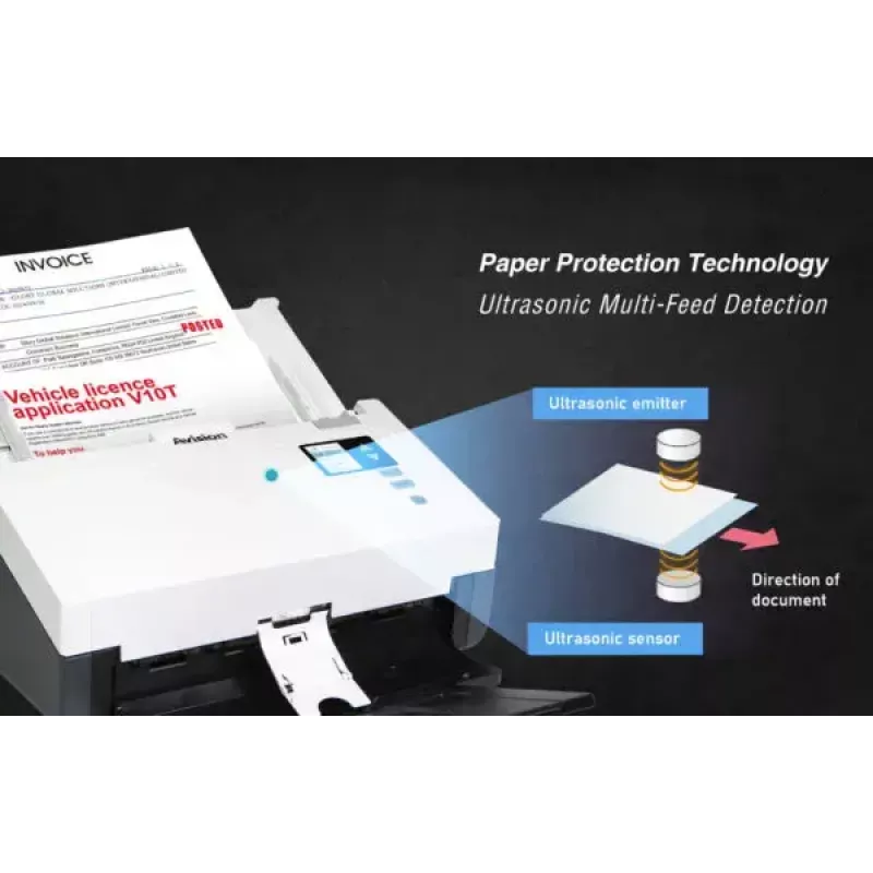 Avision ADF-Scanner AD345GFWN — A4, 1200 x 1200 DPI, CIS, 100-Blatt-ADF, Duplex, Weiß