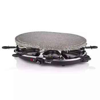 Princess 162720 Raclette 8 Oval Stone Grill Party 1200W 8 Pfannen