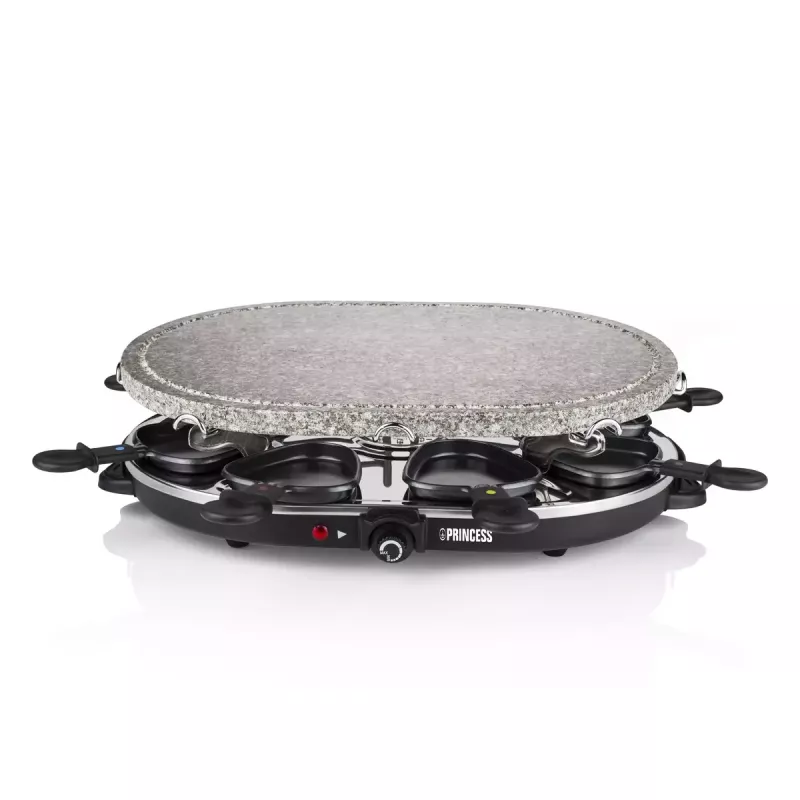 Princess 162720 Raclette 8 Oval Stone Grill Party 1200W 8 Pfannen