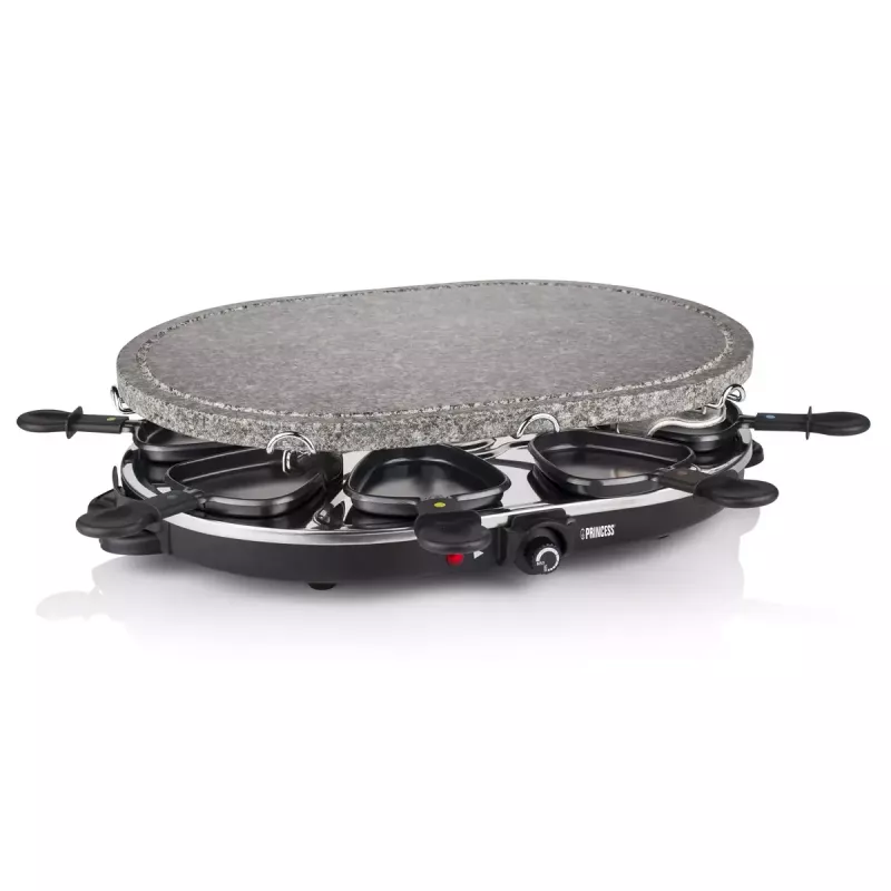 Princess 162720 Raclette 8 Oval Stone Grill Party 1200W 8 Pfannen