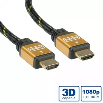 HDMI-Kabel ROLINE GOLD High Speed mit Ethernet, M/M, 7,5 m