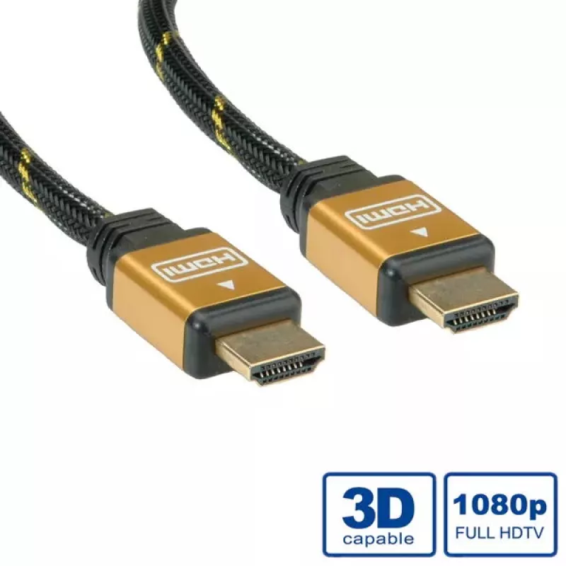 HDMI-Kabel ROLINE GOLD High Speed mit Ethernet, M/M, 7,5 m