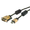 Video-Kabeladapter ROLINE 11.04.5895 10 m HDMI DVI Schwarz Gold