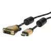 Video-Kabeladapter ROLINE 11.04.5895 10 m HDMI DVI Schwarz Gold