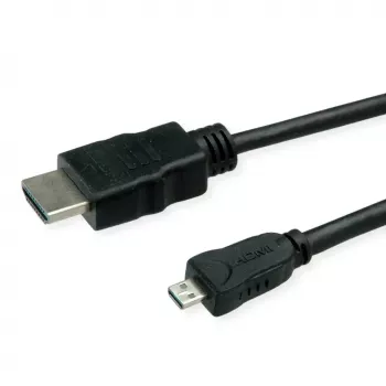 HDMI-Kabel ROLINE 11445581 2m HDMI Typ A Stecker HDMI Typ D Stecker Schwarz