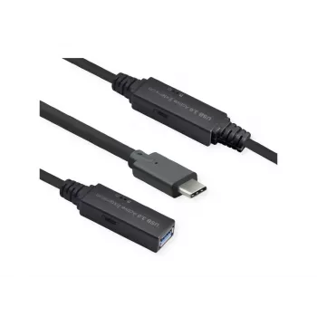 ROLINE USB-Kabel 12.04.1066 USB 3.2 Gen 1 10m USB C USB A Schwarz