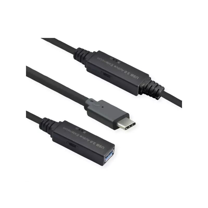 ROLINE USB-Kabel 12.04.1066 USB 3.2 Gen 1 10m USB C USB A Schwarz