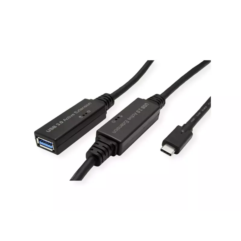 ROLINE USB-Kabel 12.04.1066 USB 3.2 Gen 1 10m USB C USB A Schwarz