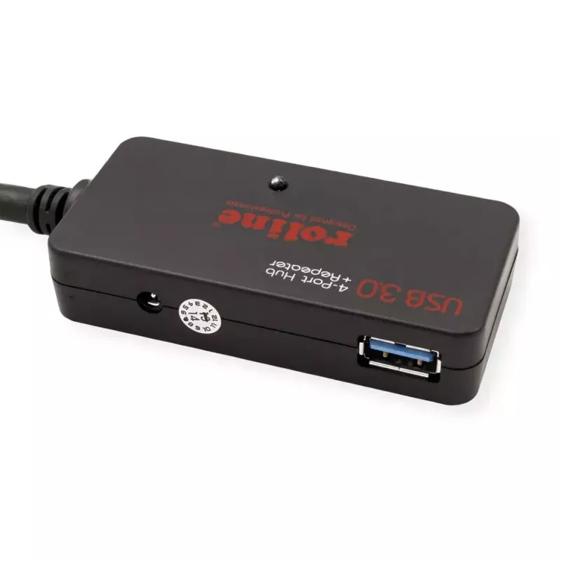ROLINE USB 3.2 Gen 1 Hub 4 Ports mit Repeater schwarz 10 m