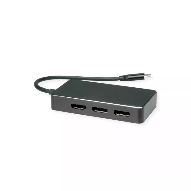Video-Kabeladapter VALUE 12.99.1032 0,19 m USB Typ-C 3 x DisplayPort Schwarz