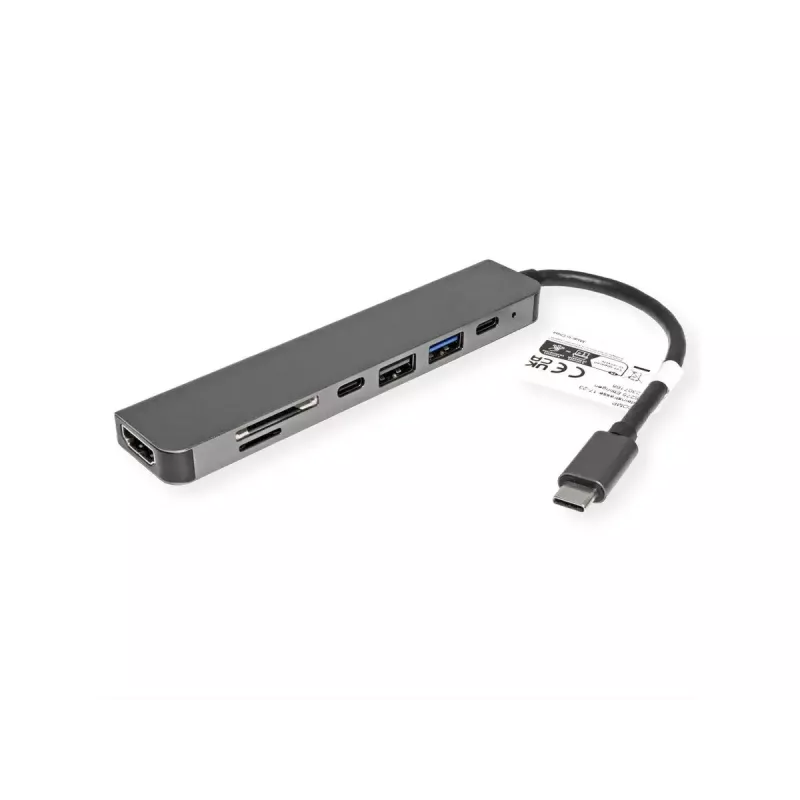 Laptop-Dock VALUE 12.99.1136 Kabelgebunden USB 3.2 Gen 2 Type-C Schwarz Grau