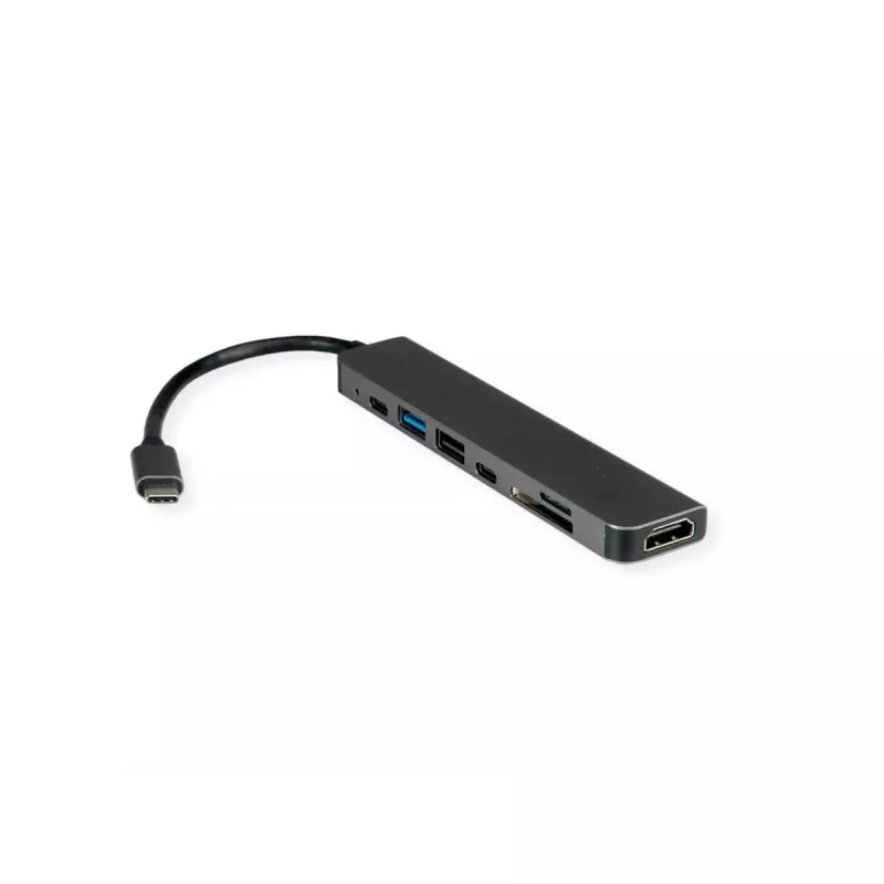 Laptop-Dock VALUE 12.99.1136 Kabelgebunden USB 3.2 Gen 2 Type-C Schwarz Grau