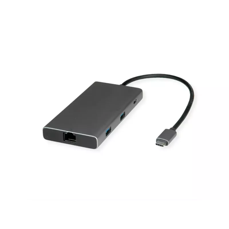 Laptop-Dock VALUE 12.99.1139 Kabelgebunden USB 3.2 Gen 1 Type-C Schwarz Grau