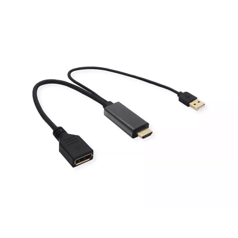 Video-Adapter VALUE 12.99.3146 0,3 m HDMI Typ A DisplayPort Schwarz