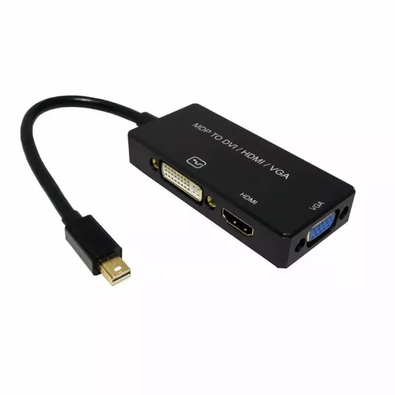 Videokabel-Adapter VALUE 12.99.3154 Mini DisplayPort HDMI VGA 0,1m Schwarz