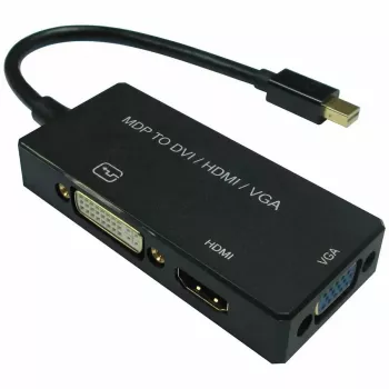 Videokabel-Adapter VALUE 12.99.3154 Mini DisplayPort HDMI VGA 0,1m Schwarz