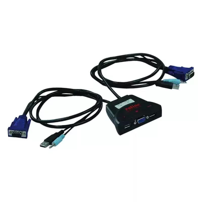 KVM Switch ROLINE Star 1 Benutzer 2 PCs Audio USB