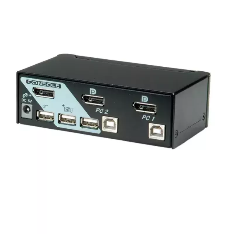 KVM Switch ROLINE 1 Benutzer 2 PCs DisplayPort mit USB-Hub