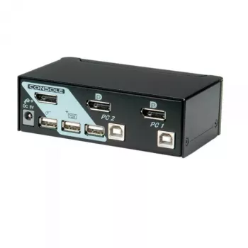 KVM Switch ROLINE 1 Benutzer 2 PCs DisplayPort mit USB-Hub