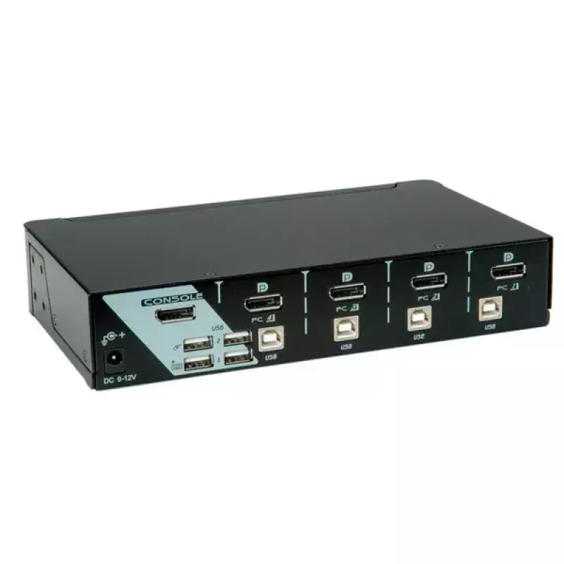 KVM Switch ROLINE 1 Benutzer 4 PCs DisplayPort mit USB-Hub
