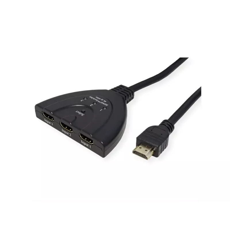 VALUE HDMI-Umschalter 14.99.3567, HDMI, 4K (3840x2160) 60 Hz, 3 Eingänge, Schwarz