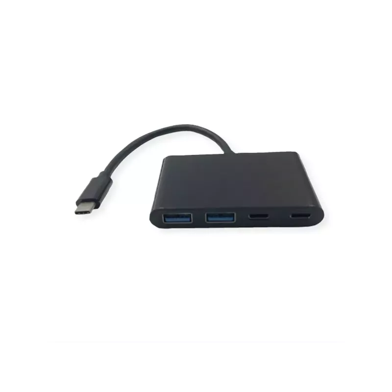 USB-C Schnittstellen-Hub VALUE 14.99.5041 — USB 3.2 Gen 1 Typ-C/Typ-A, 1000 Mbit/s, Aluminium, Schwarz, 76×46×12,2 mm