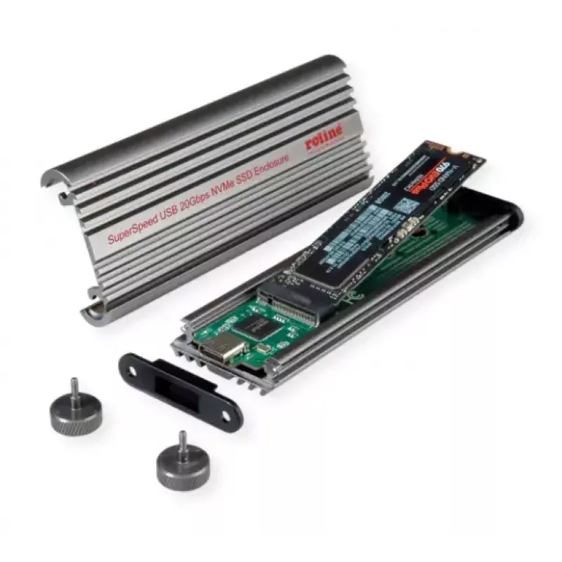 SSD-Gehäuse ROLINE 16.01.4147 M.2 Aluminium Schwarz 20 Gbit/s
