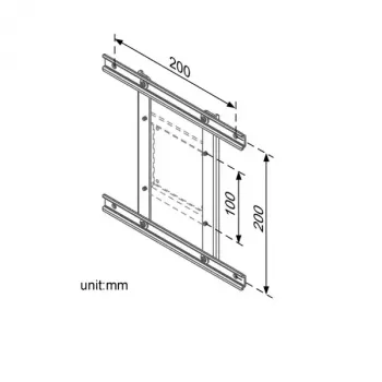 VESA-Adapter ROLINE 100x100-100x200/200x200 variabel Silber
