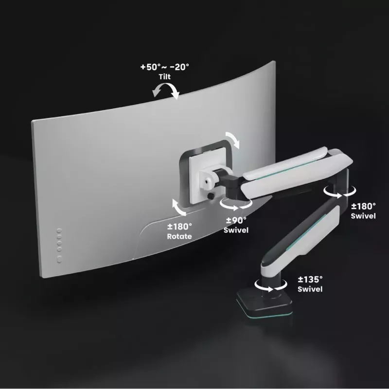Monitorhalterung ROLINE 17031108 124,5 cm 20 kg Klemme Schwarz Grau