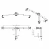 VALUE Triple LCD Arm Tischklemme schwarz — 3-Bildschirm-Monitorhalterung, verstellbar