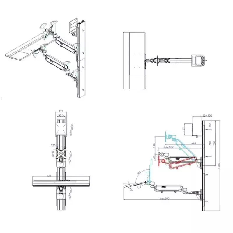 Wandmontage-Arbeitsstation VALUE Pneumatic