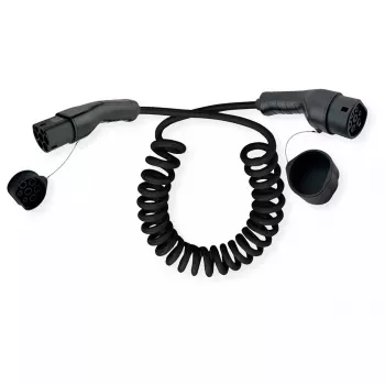 Ladekabel für Elektrofahrzeuge ROLINE 19.08.0057 — Typ 1 auf Typ 2, 7,5 m, 22 kW, 32 A, 480 V, schwarz
