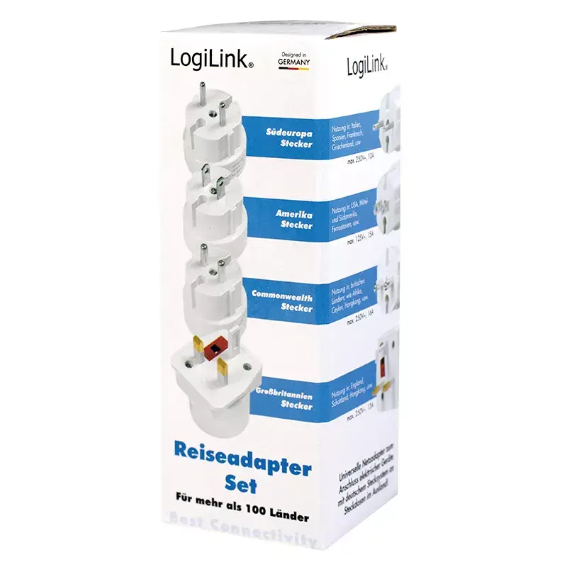 Reiseadapter LogiLink PA0186 Weiß