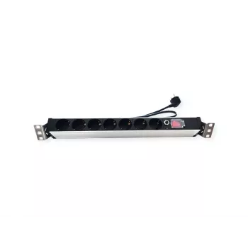 Stromverteilereinheit PDU VALUE 19.99.1637 7 AC-Ausgänge 1U Aluminium Schwarz