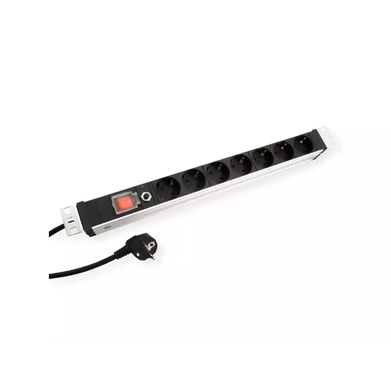Stromverteilereinheit PDU VALUE 19.99.1637 7 AC-Ausgänge 1U Aluminium Schwarz