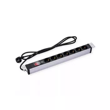 Stromverteilereinheit PDU VALUE 19.99.1637 7 AC-Ausgänge 1U Aluminium Schwarz